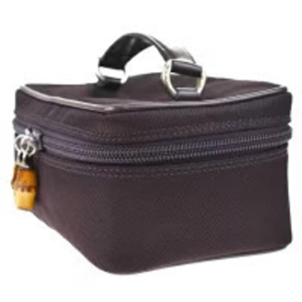Gucci Vanity Leather Bag Bamboo Brown Handbag Brown